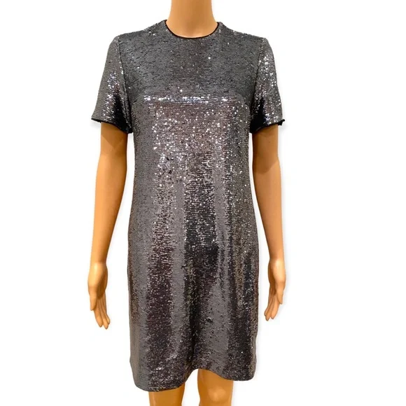 Lauren Ralph Lauren | Dresses | Lauren Ralph Lauren Silver Sequin Short  Sleeve Cocktail Dress Nwt | Poshmark